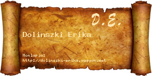 Dolinszki Erika névjegykártya